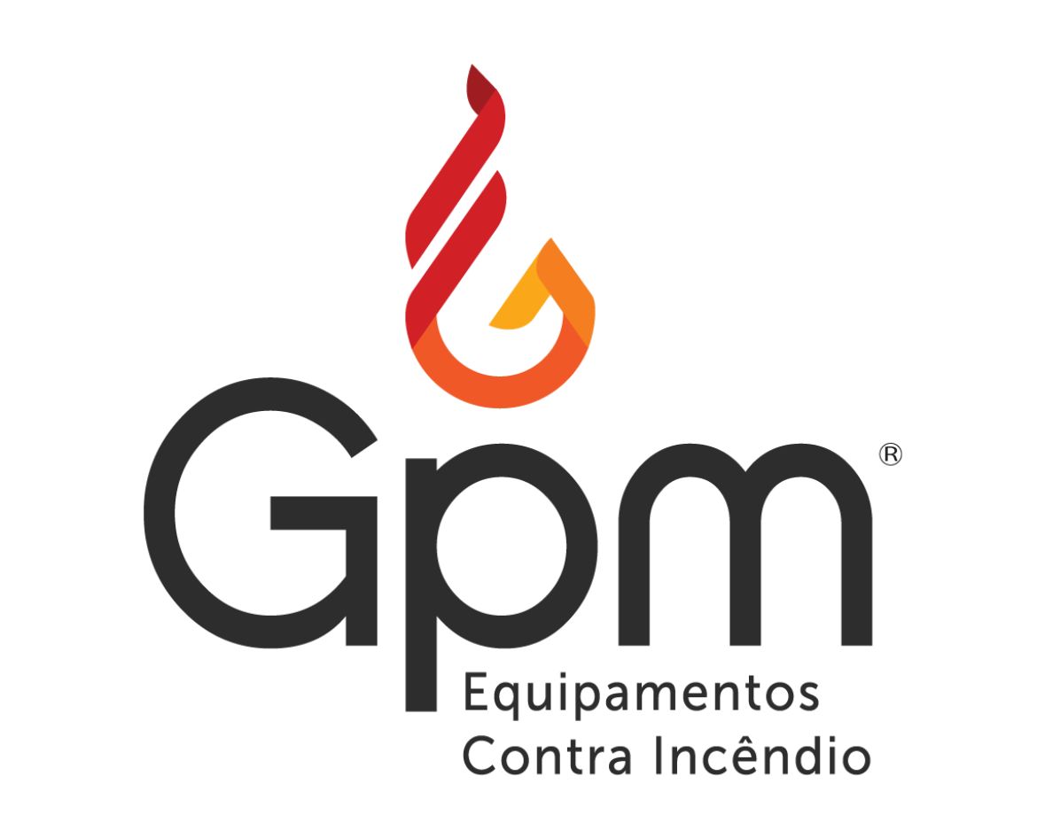 Logotipo oficial da GPM Brasil, expositor de combate a incêndio na Expo Incêndio.