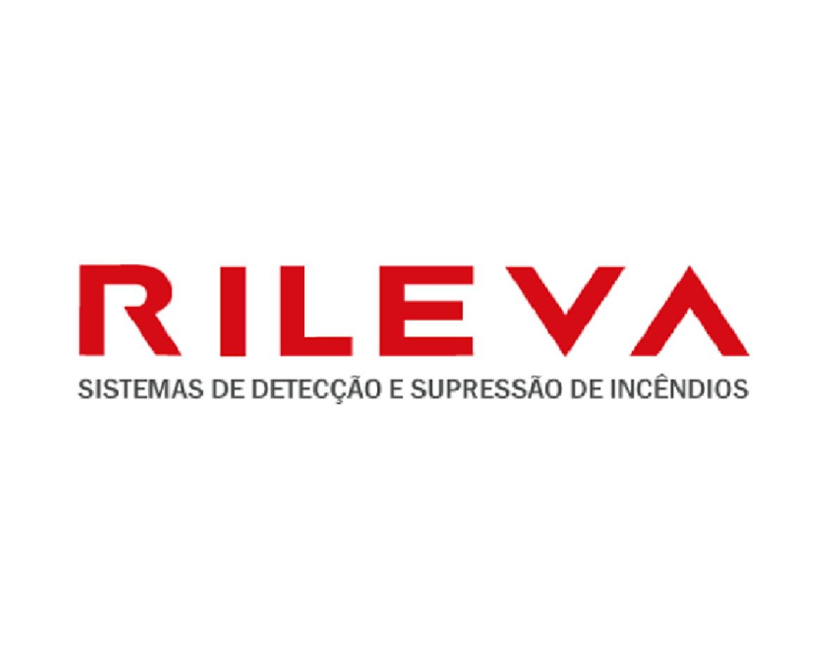 Logotipo oficial da Rileva, expositor de detecção e alarme de incêndio na Expo Incêndio.
